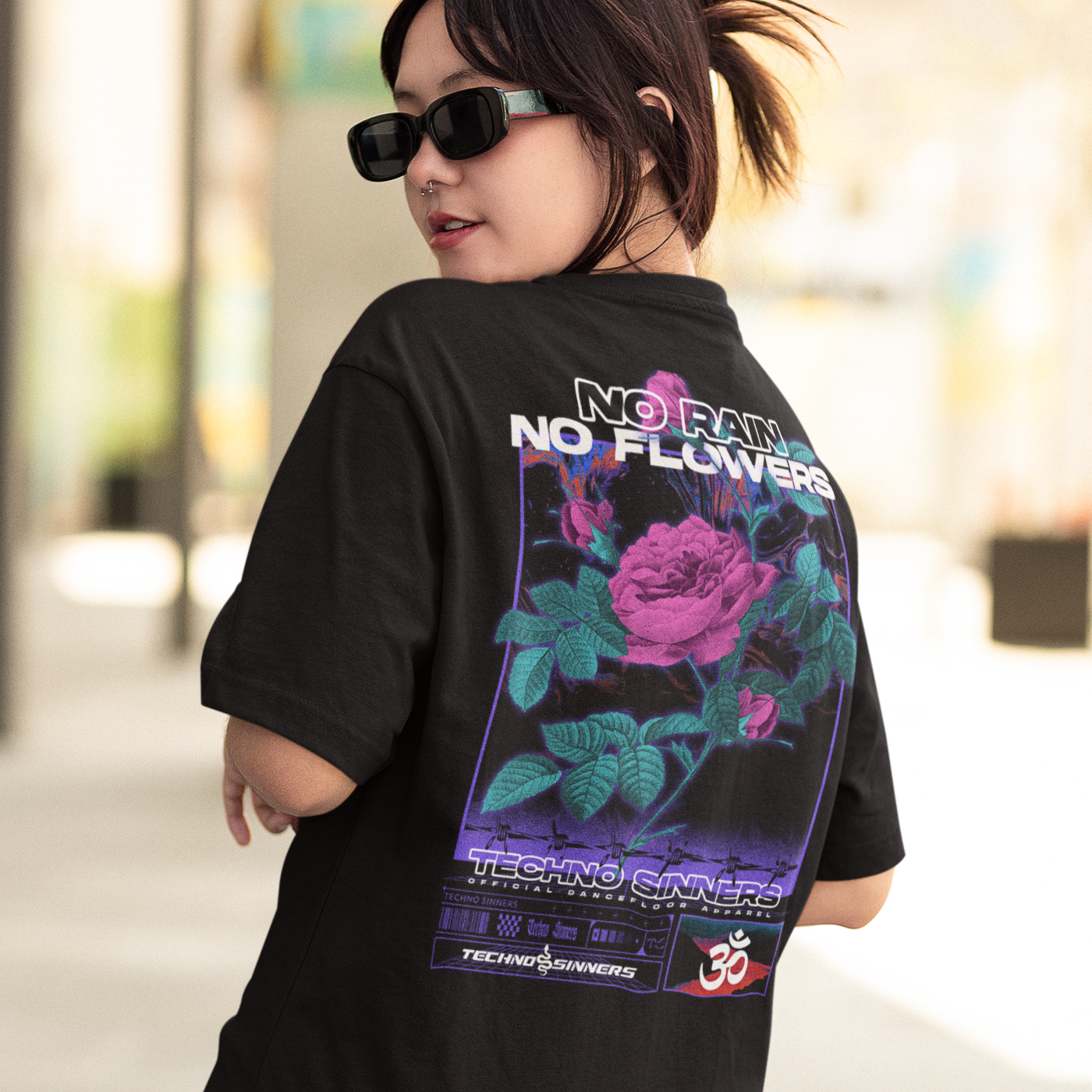 NO RAIN NO FLOWERS OVERSIZED SHIRT